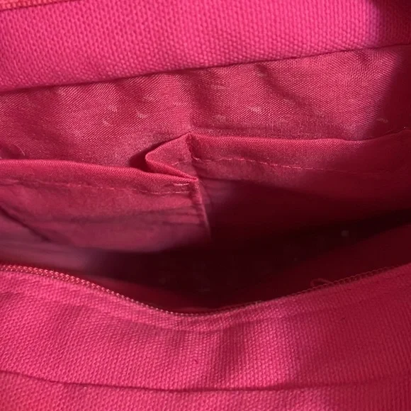 Cappelli Mini Handbag Purse Hot Pink Beaded Handle Woven Straw Summer Fun Small - Picture 15 of 16